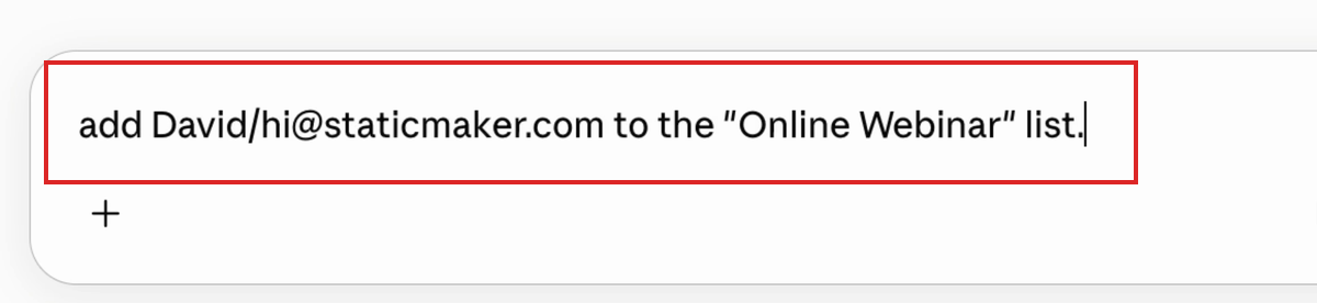 Prompt adding a recipient by name and email